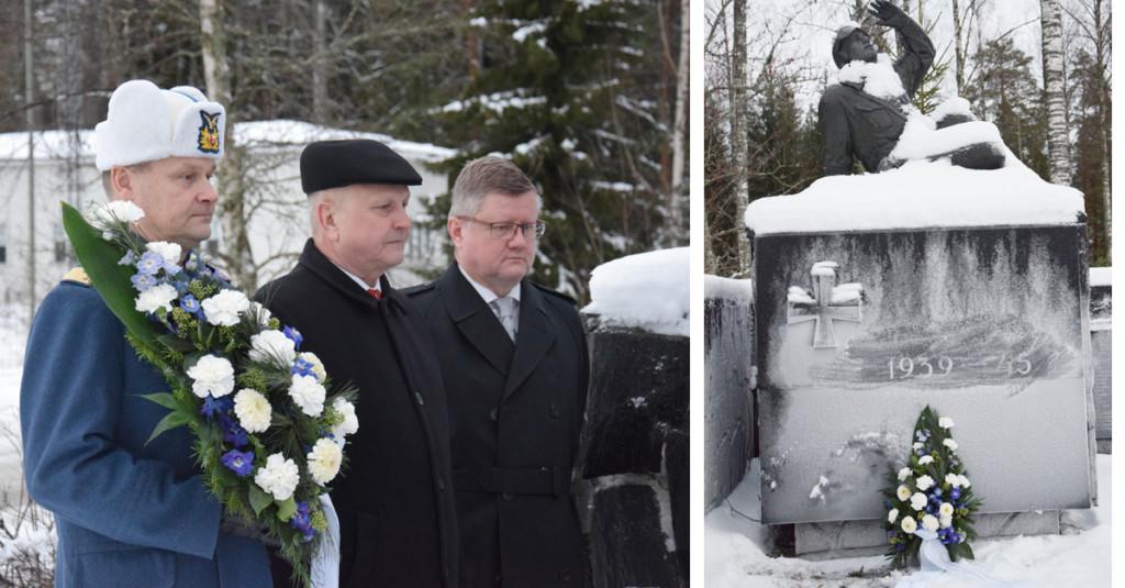 Seppeleen lasku Lentäjän patsaalle