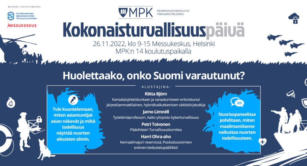 Kokonaisturvallisuuspäivä 26.11.2022 mainoskuva